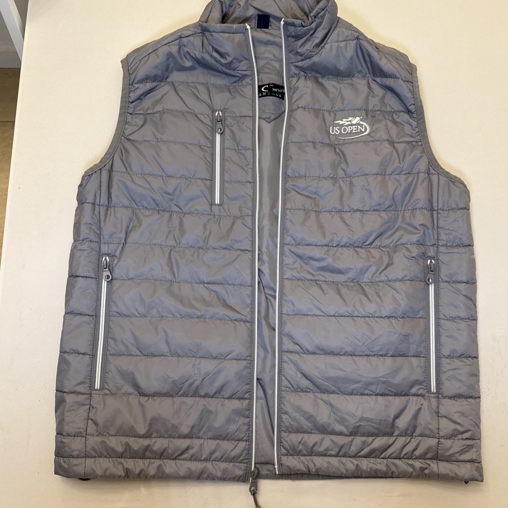 Vantage Apparel US Open quilted vest size M Light Gray